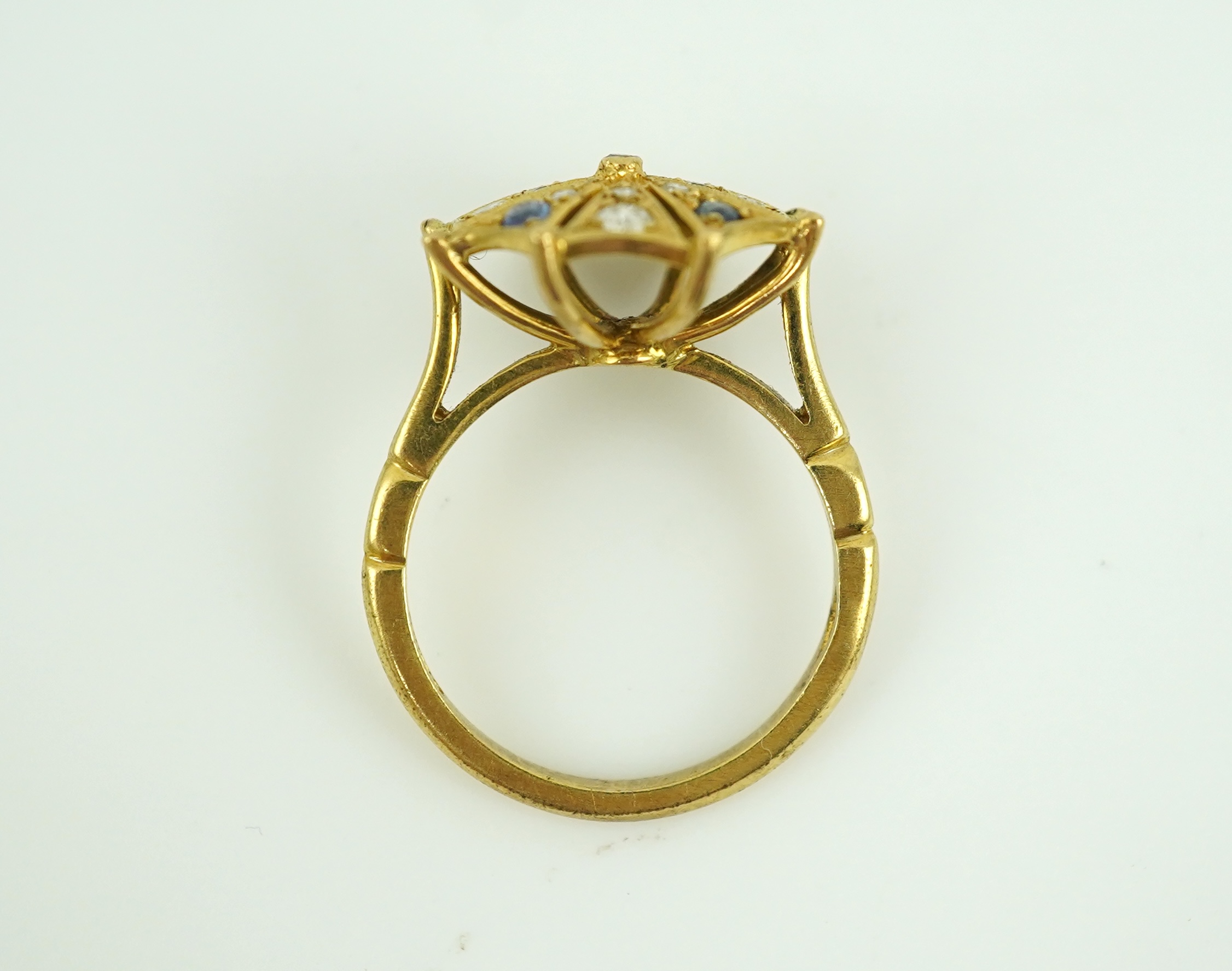 A sapphire and diamond ring